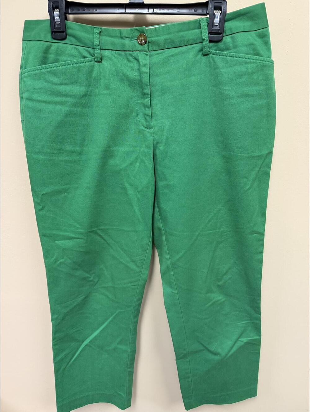 Lands' End Women's Green Mid Rise Straight Leg Pants Size 10